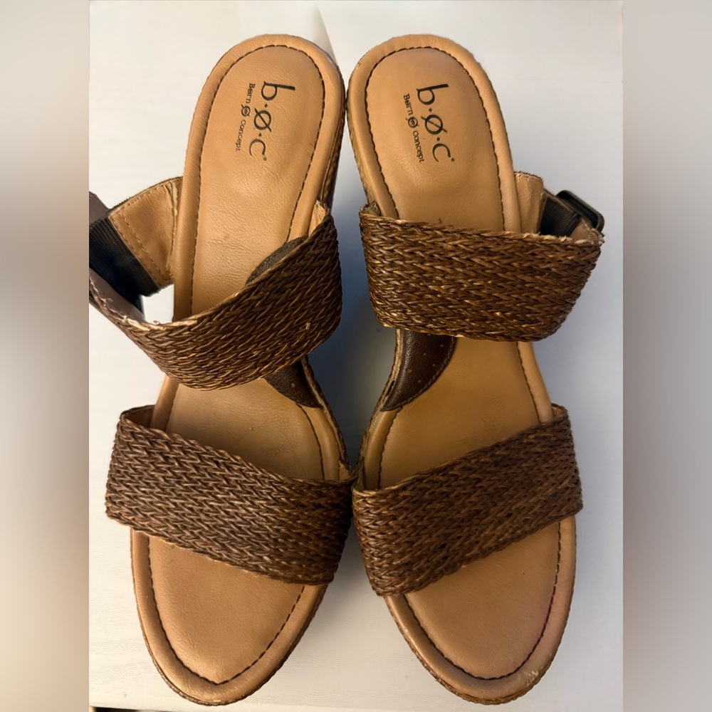 boc Brown Woven Strap Sandals